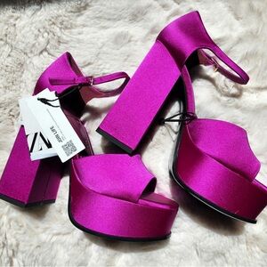 Zara Fuchsia Platform Heels